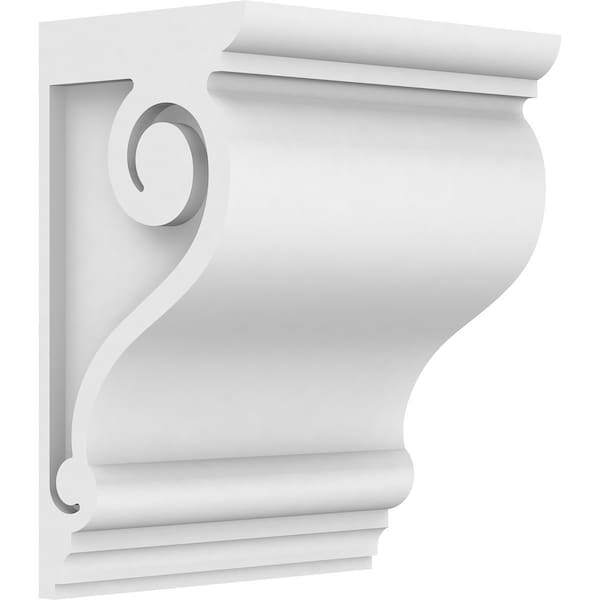 Ekena Millwork Standard Scroll Architectural Grade PVC Corbel, 7"W x 5"D x 10"H CORP07X05X10SCR - main